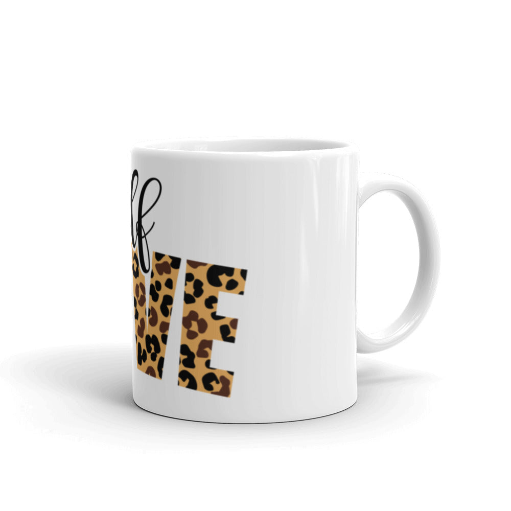 Self Love White glossy mug